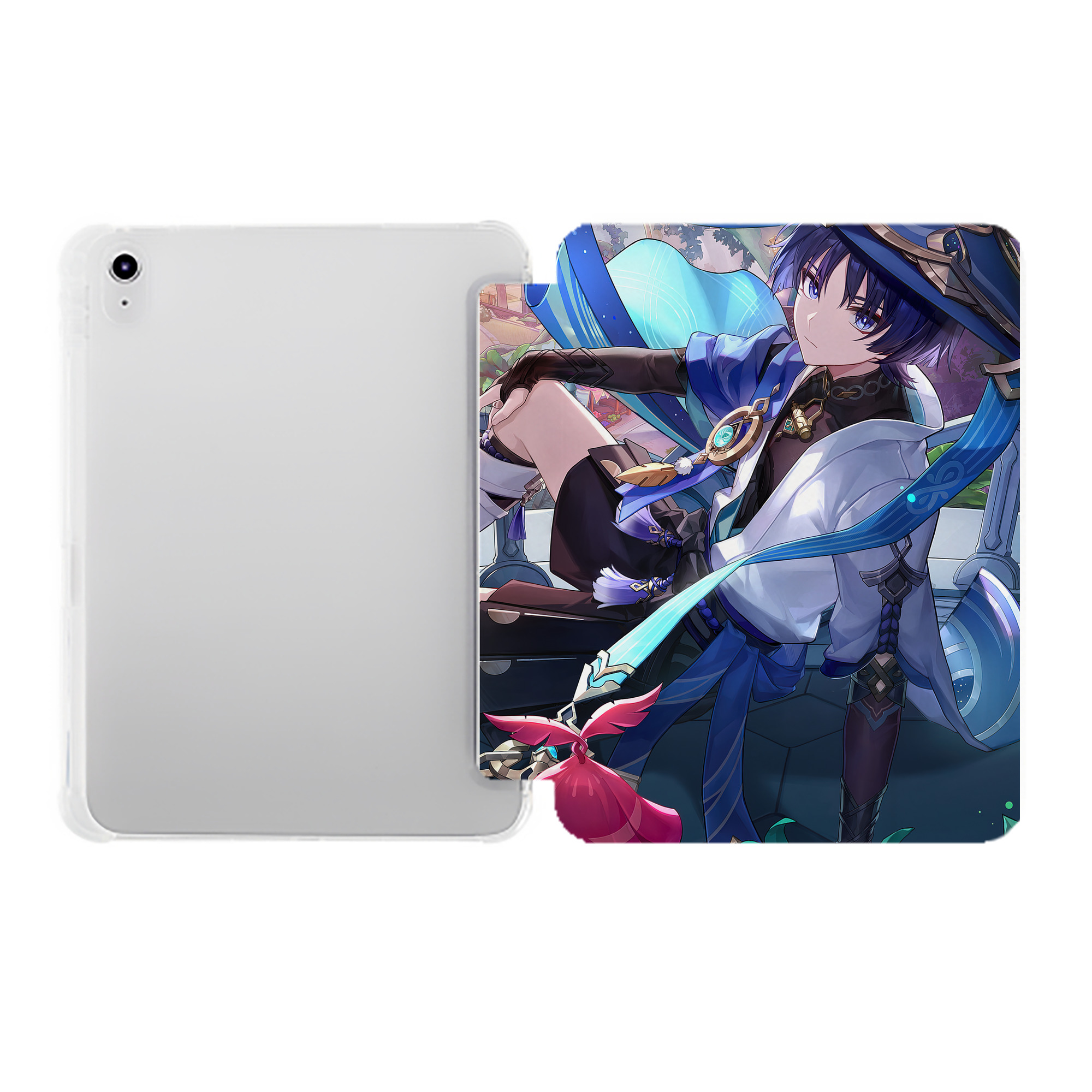 げんし神 genshin IPad ケース ペン収納付き 三つ折りスタンド PUレザー×シリコン 対応機種9.5/10.5/10.9インチ